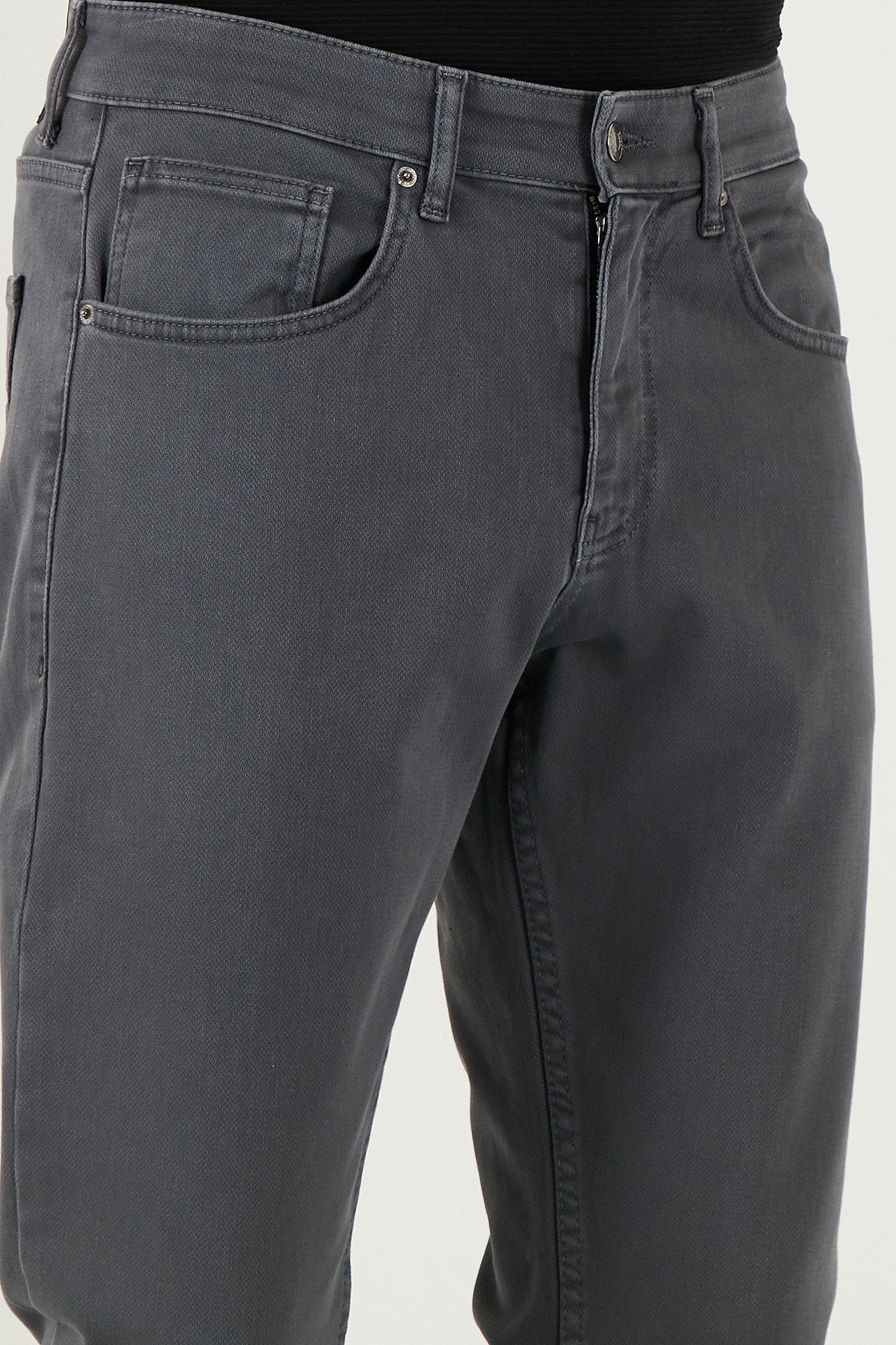 Buratti Streç Pamuklu Comfort Fit Yüksek Bel Boru Paça Jeans Erkek Kot Pantolon 4400S65TEXAS GRİ