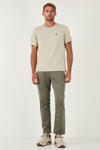 Buratti Streç Pamuklu Comfort Fit Yüksek Bel Boru Paça Jeans Erkek Kot Pantolon 4400S65TEXAS AÇIK HAKİ