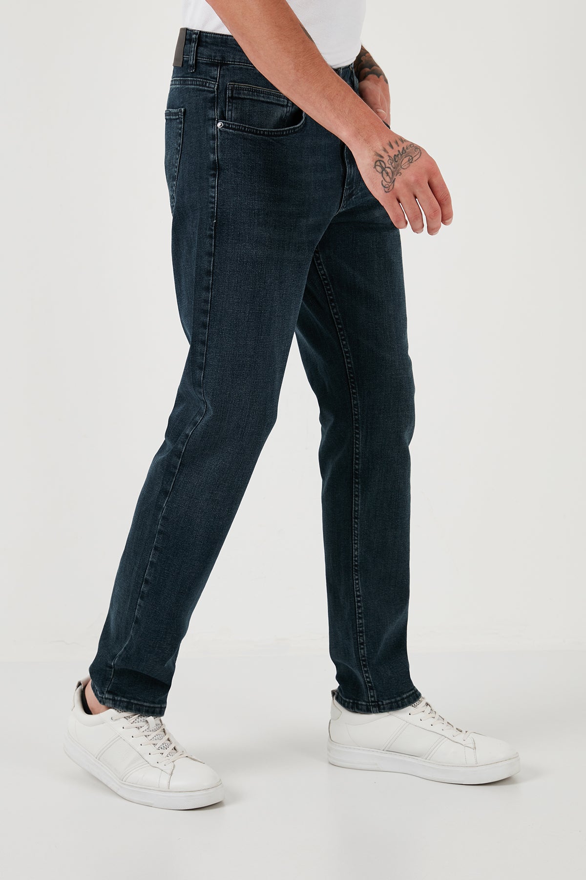 Buratti Pamuklu Yüksek Bel Comfort Fit Boru Paça Jeans Erkek Kot Pantolon 4411J75TEXAS MAVİ