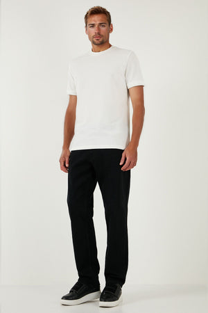 Buratti Streç Pamuklu Comfort Fit Yüksek Bel Boru Paça Jeans Erkek Kot Pantolon 4411S55TEXAS SİYAH