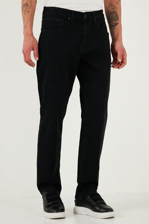 Buratti Streç Pamuklu Comfort Fit Yüksek Bel Boru Paça Jeans Erkek Kot Pantolon 4411S55TEXAS SİYAH