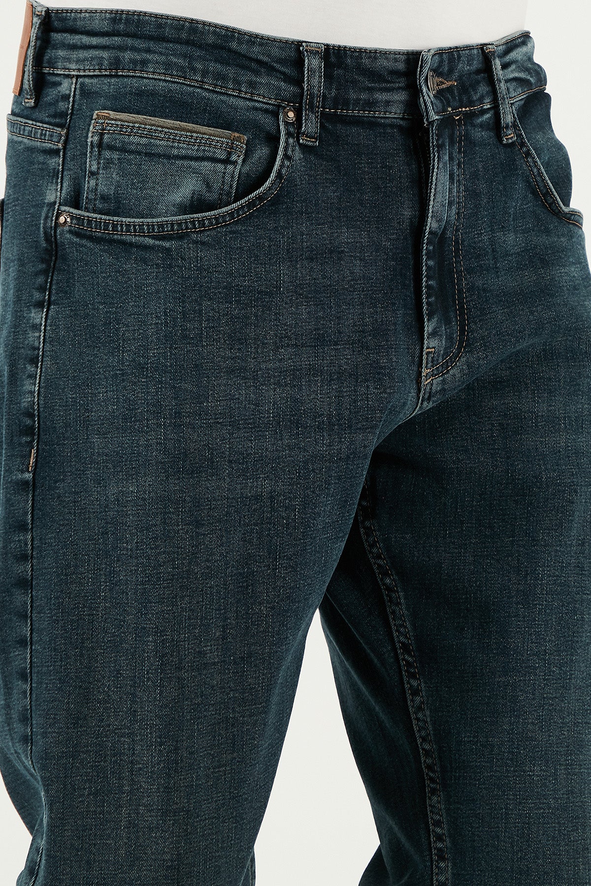 Buratti Pamuklu Comfort Fit Yüksek Bel Boru Paça Jeans Erkek Kot Pantolon 4411S74TEXAS MAVİ
