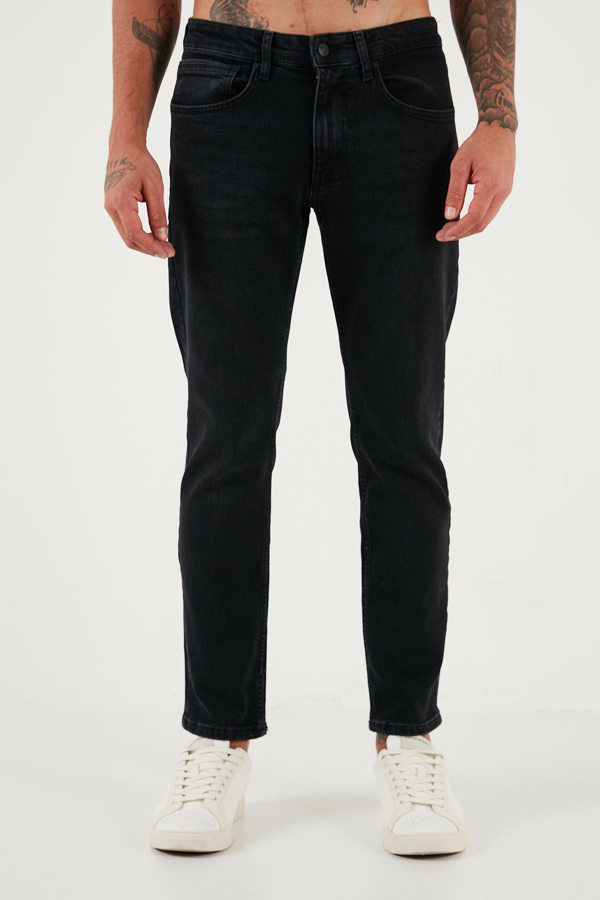 Buratti Streç Pamuklu Comfort Fit Yüksek Bel Boru Paça Jeans Erkek Kot Pantolon 4412C14TEXAS SİYAH