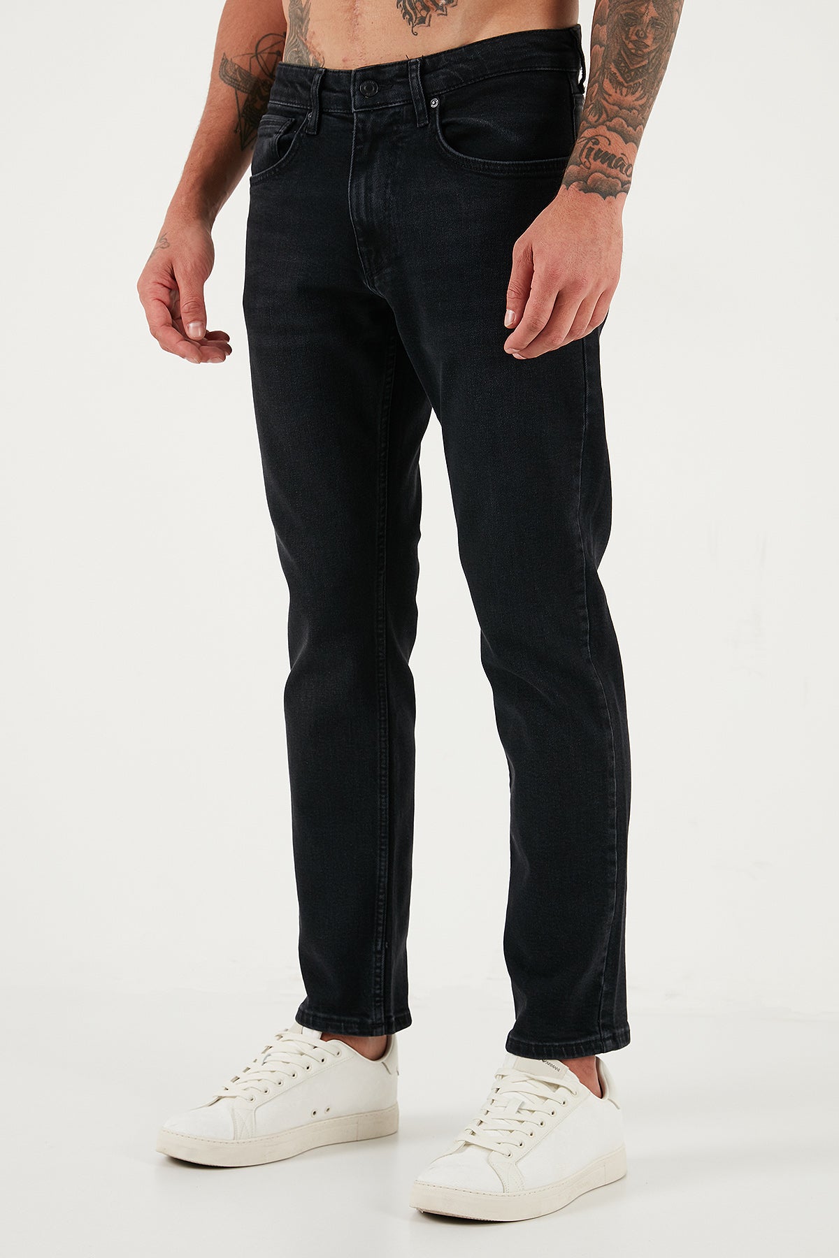 Buratti Streç Pamuklu Comfort Fit Yüksek Bel Boru Paça Jeans Erkek Kot Pantolon 4412C14TEXAS SİYAH