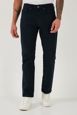 Buratti Pamuklu Comfort Fit Normal Bel Boru Paça Jeans Erkek Kot Pantolon 4412C19TEXAS LACİVERT