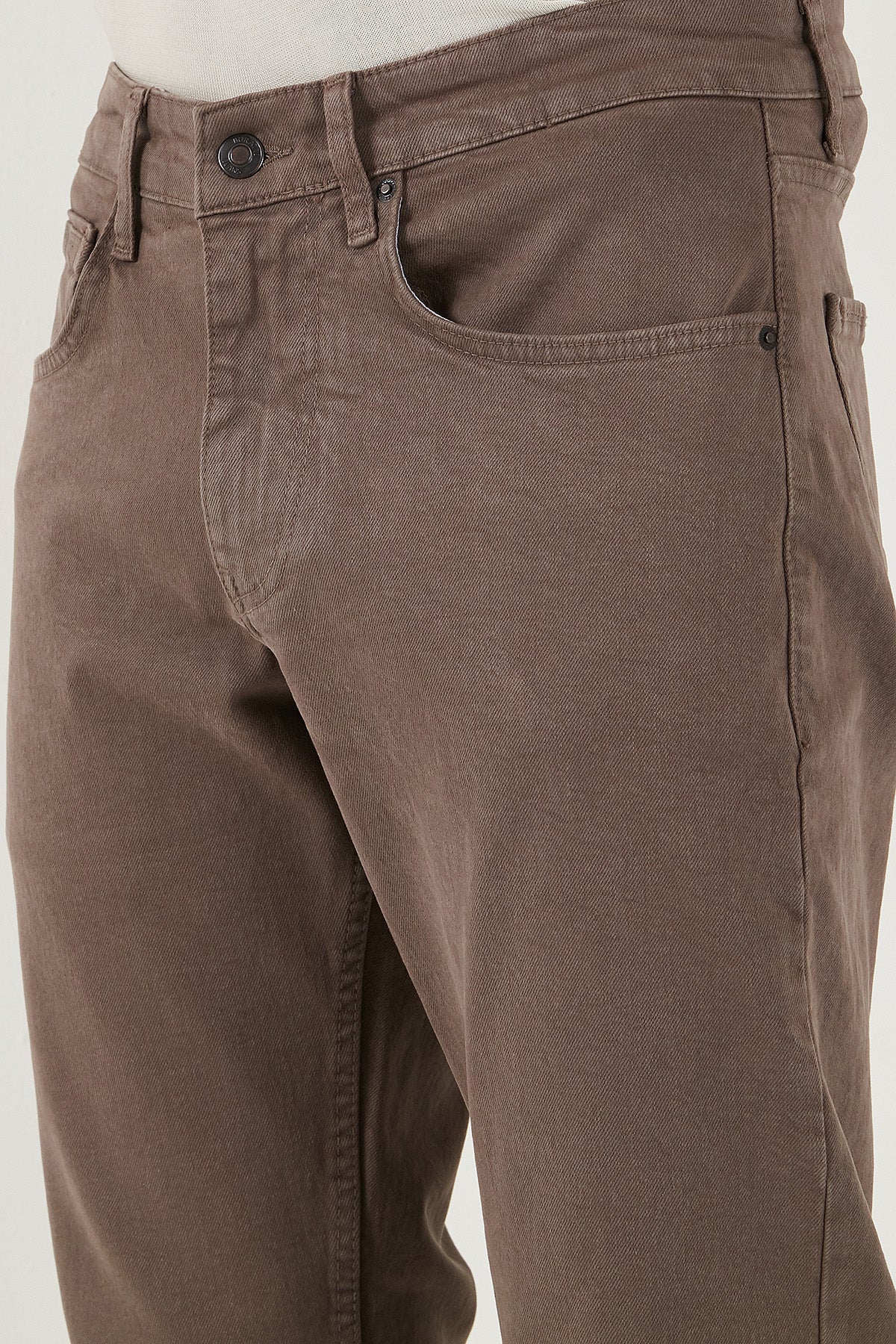 Buratti Pamuklu Comfort Fit Normal Bel Boru Paça Jeans Erkek Kot Pantolon 4412C19TEXAS TOPRAK