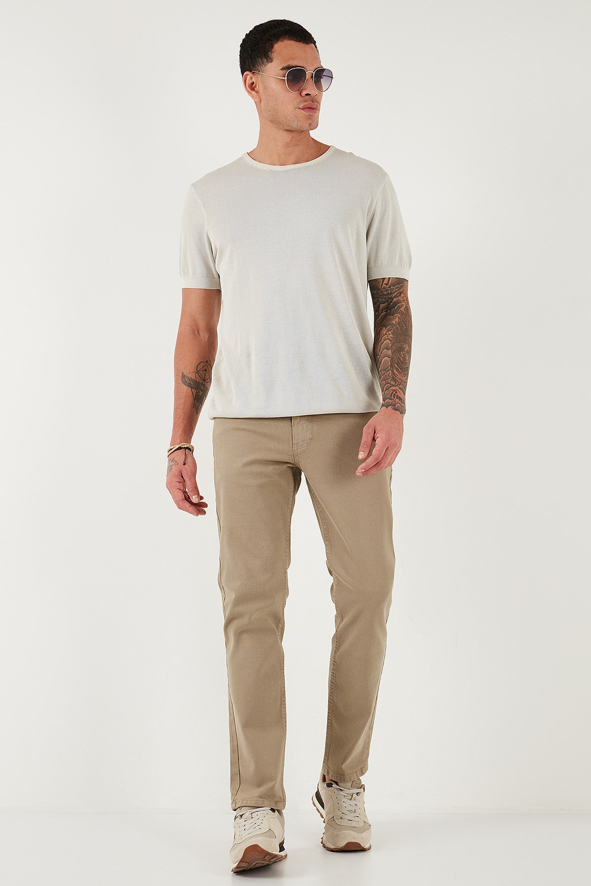 Buratti Pamuklu Comfort Fit Normal Bel Boru Paça Jeans Erkek Kot Pantolon 4412C19TEXAS BEJ