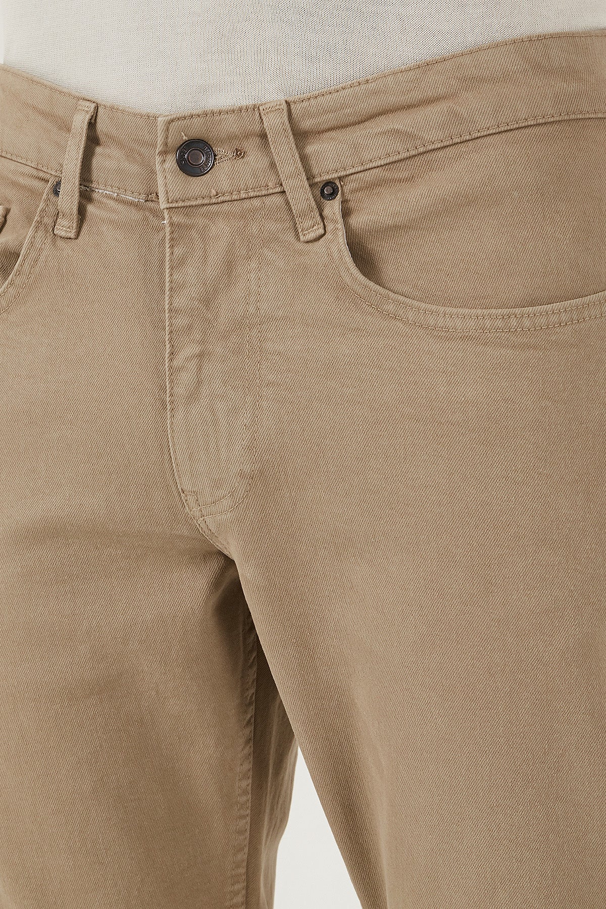 Buratti Pamuklu Comfort Fit Normal Bel Boru Paça Jeans Erkek Kot Pantolon 4412C19TEXAS BEJ