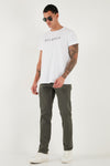 Buratti Pamuklu Comfort Fit Normal Bel Boru Paça Jeans Erkek Kot Pantolon 4412C19TEXAS HAKİ