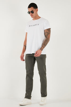 Buratti Pamuklu Comfort Fit Normal Bel Boru Paça Jeans Erkek Kot Pantolon 4412C19TEXAS HAKİ
