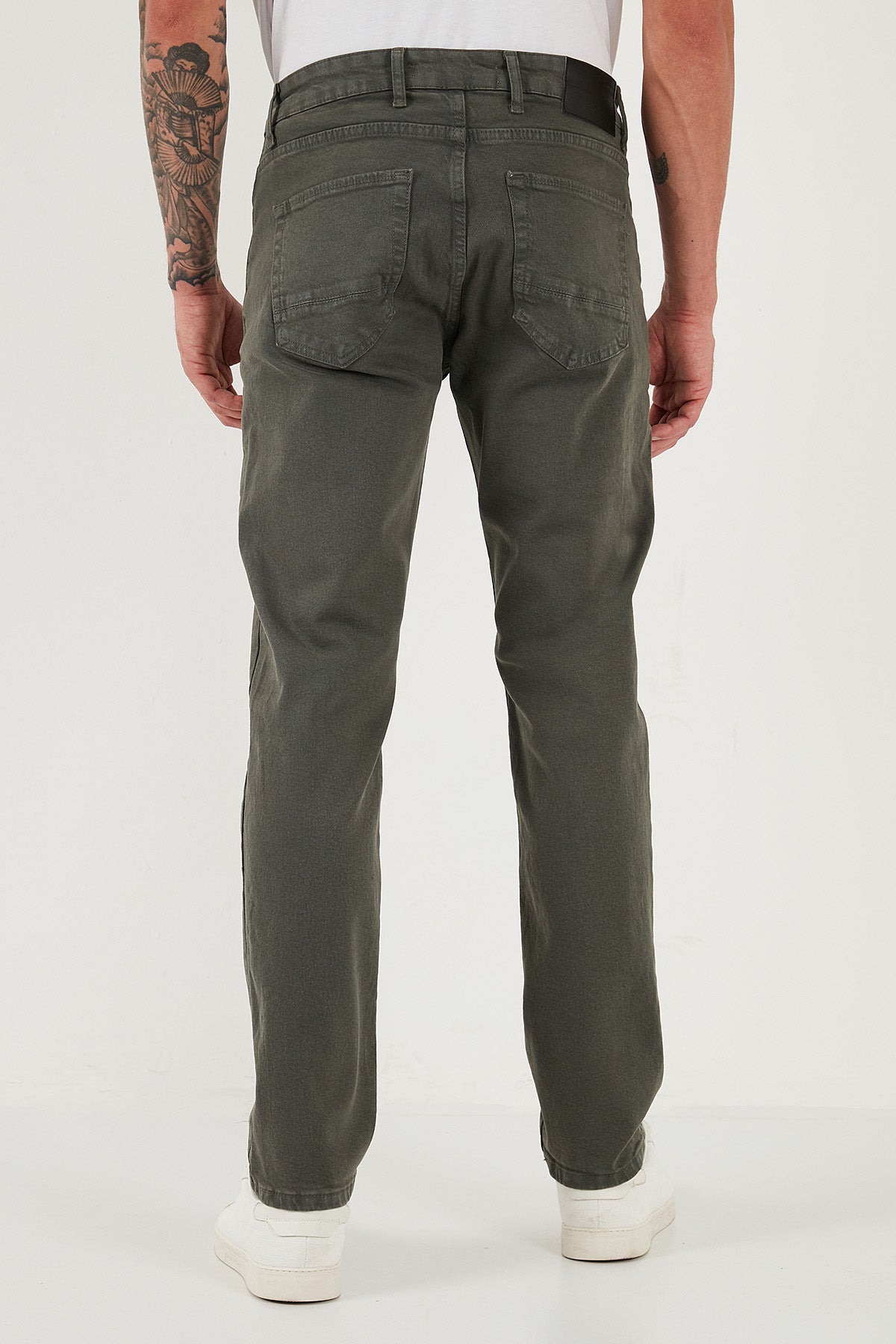Buratti Pamuklu Comfort Fit Normal Bel Boru Paça Jeans Erkek Kot Pantolon 4412C19TEXAS HAKİ