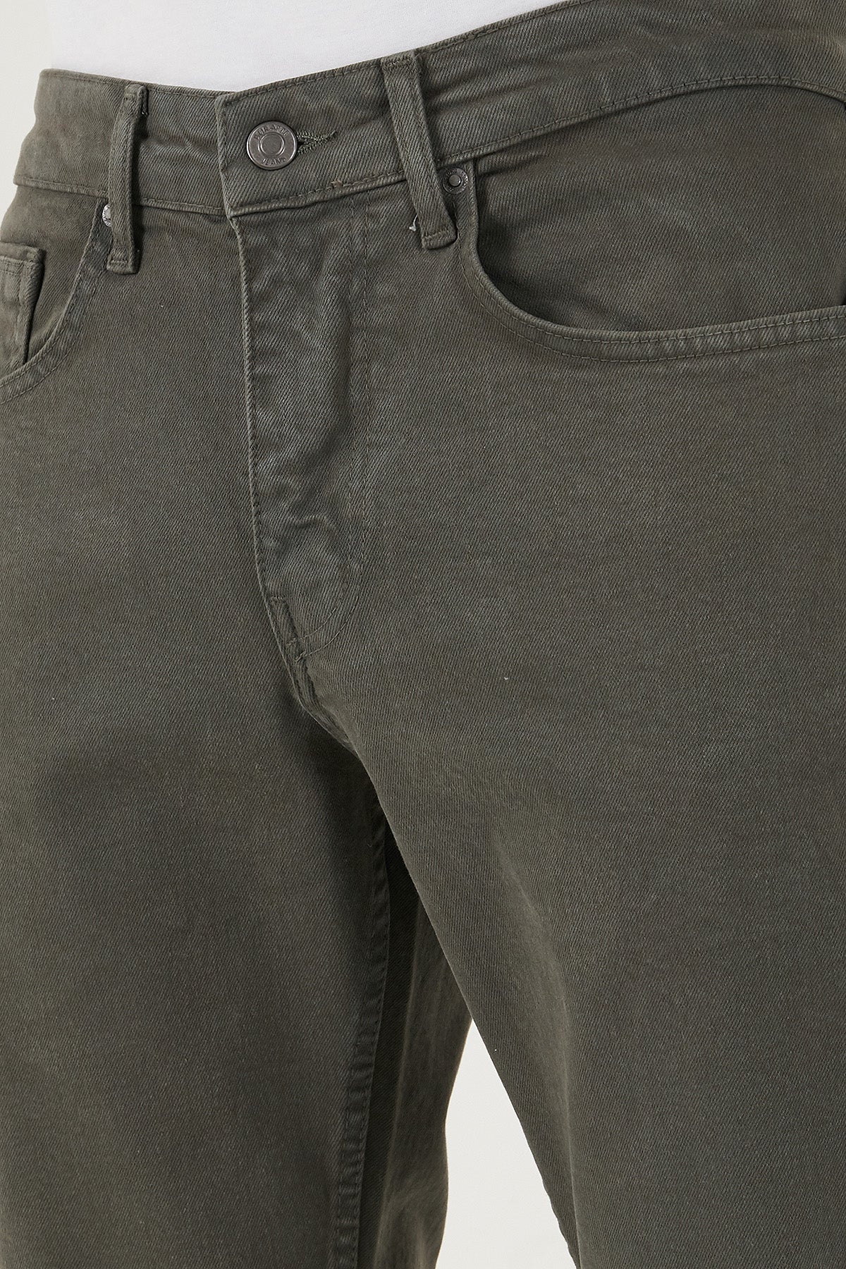 Buratti Pamuklu Comfort Fit Normal Bel Boru Paça Jeans Erkek Kot Pantolon 4412C19TEXAS HAKİ