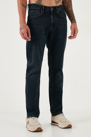 Buratti Streç Pamuklu Comfort Fit Yüksek Bel Boru Paça Jeans Erkek Kot Pantolon 4412C25TEXAS MAVİ