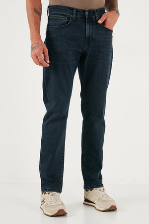 Buratti Streç Pamuklu Comfort Fit Yüksek Bel Boru Paça Jeans Erkek Kot Pantolon 4412C26TEXAS MAVİ