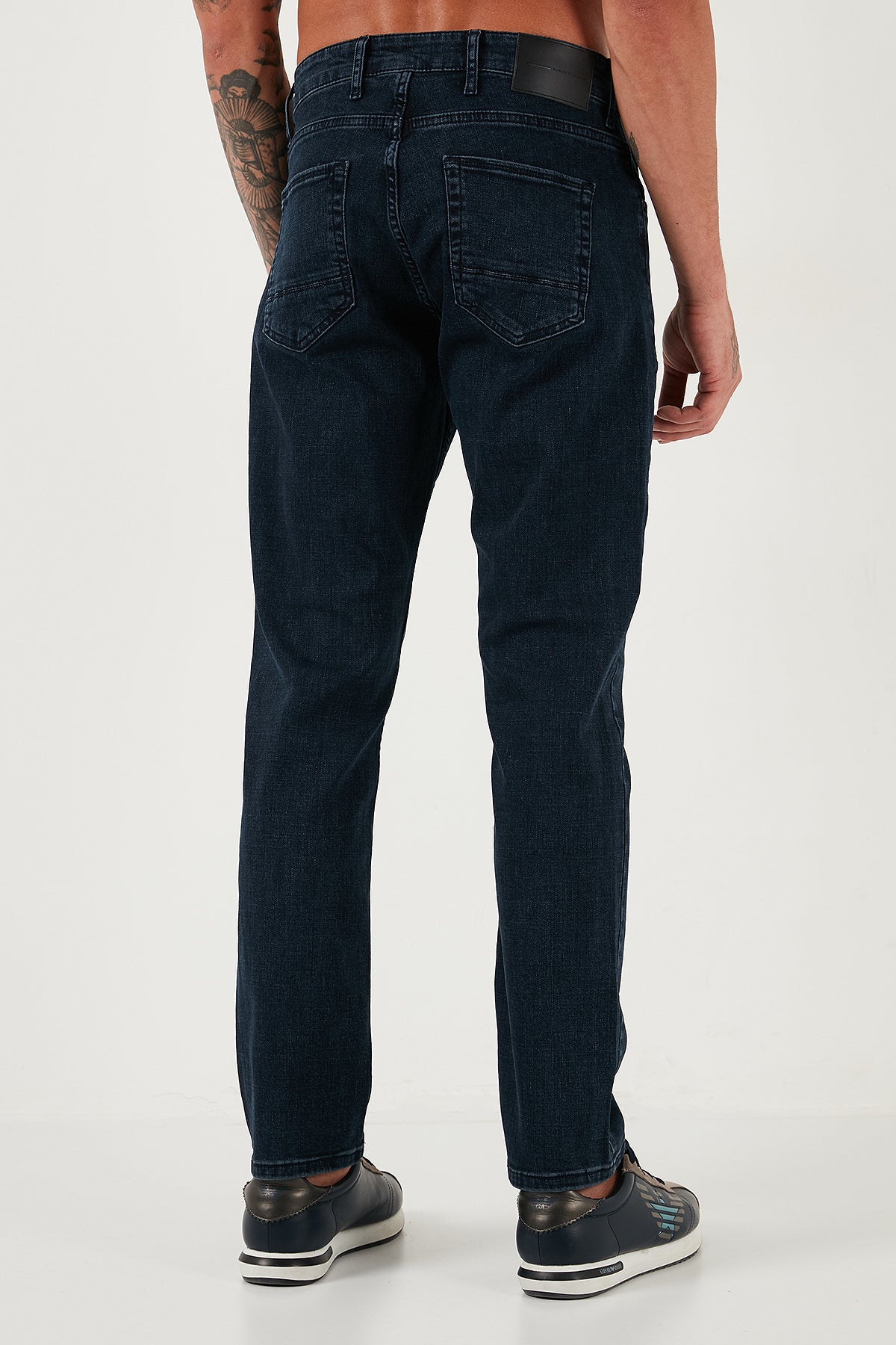 Buratti Streç Pamuklu Comfort Fit Yüksek Bel Boru Paça Jeans Erkek Kot Pantolon 4412C27TEXAS LACİVERT
