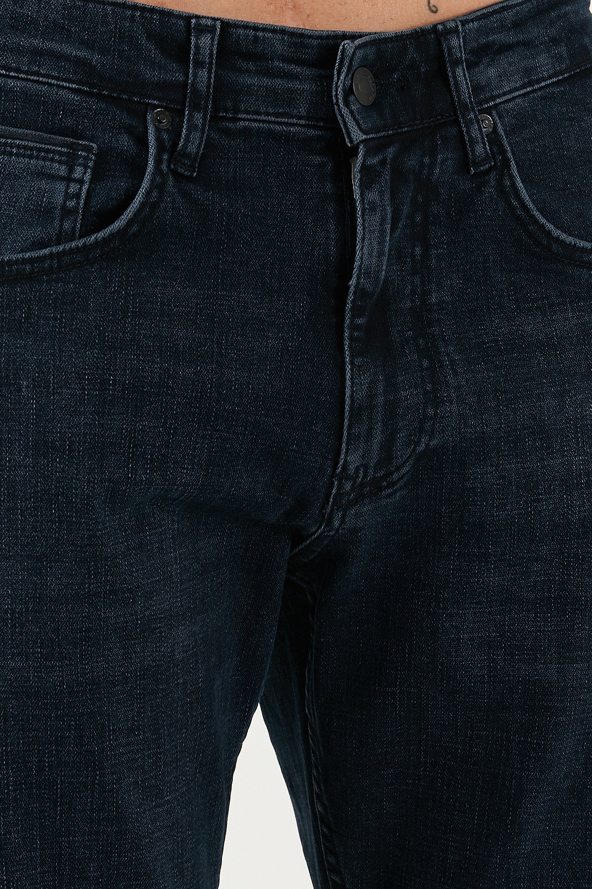 Buratti Streç Pamuklu Comfort Fit Yüksek Bel Boru Paça Jeans Erkek Kot Pantolon 4412C27TEXAS LACİVERT