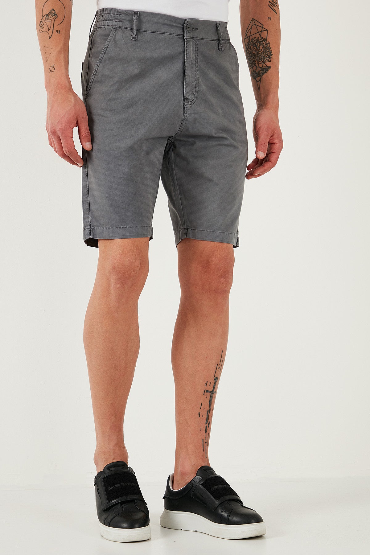 Buratti Pamuklu Slim Tapered Bermuda Erkek Şort 4503S67SMILANO GRİ