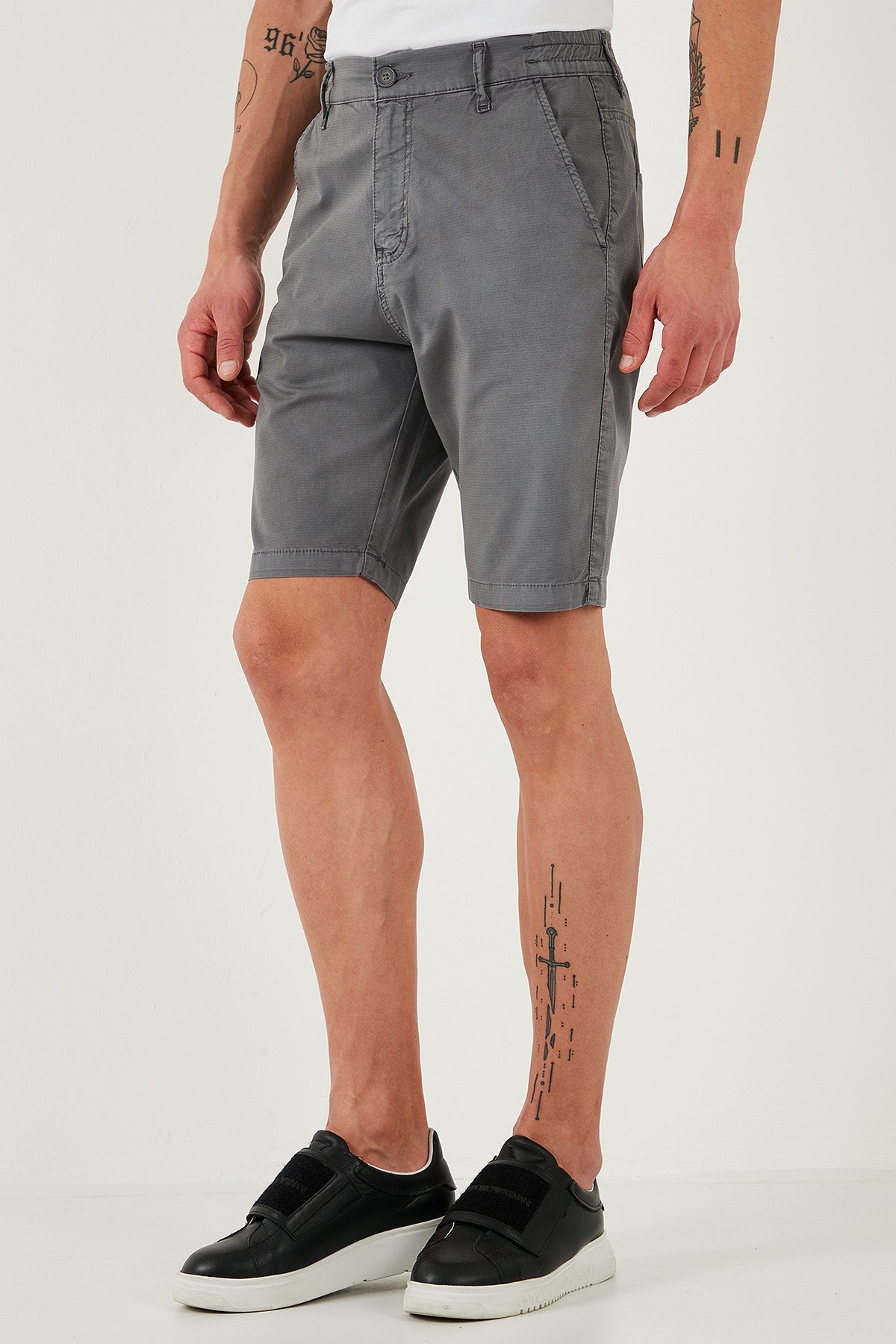 Buratti Pamuklu Slim Tapered Bermuda Erkek Şort 4503S67SMILANO GRİ