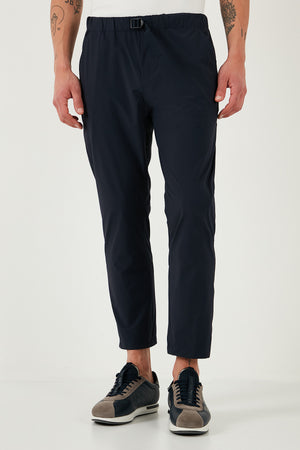 Buratti Slim Fit Lastikli Bel Boru Paça Kemer Detaylı Pantolon Erkek Kot Pantolon 5543S86JMILANO LACİVERT