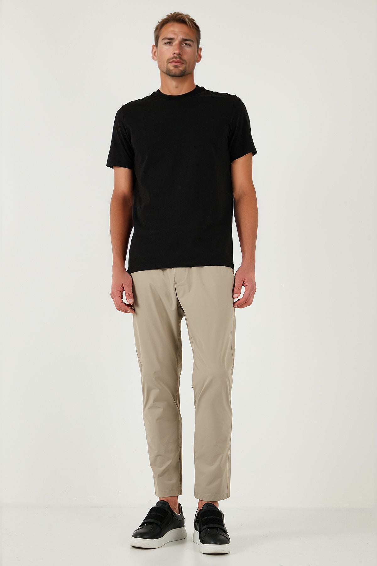 Buratti Slim Fit Lastikli Bel Boru Paça Kemer Detaylı Erkek Pantolon 5543S86JMILANO BEJ