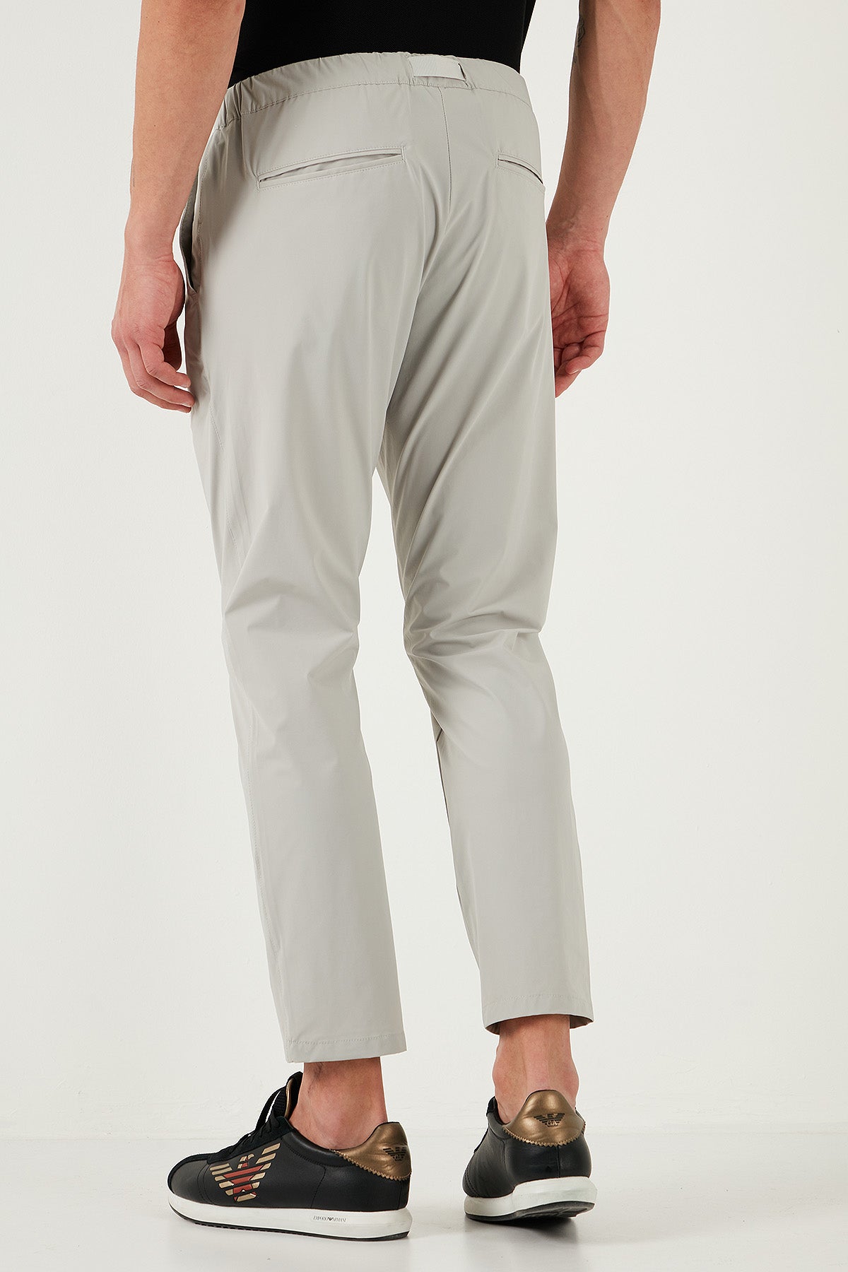 Buratti Slim Fit Lastikli Bel Boru Paça Kemer Detaylı Erkek Pantolon 5543S86JMILANO GRİ