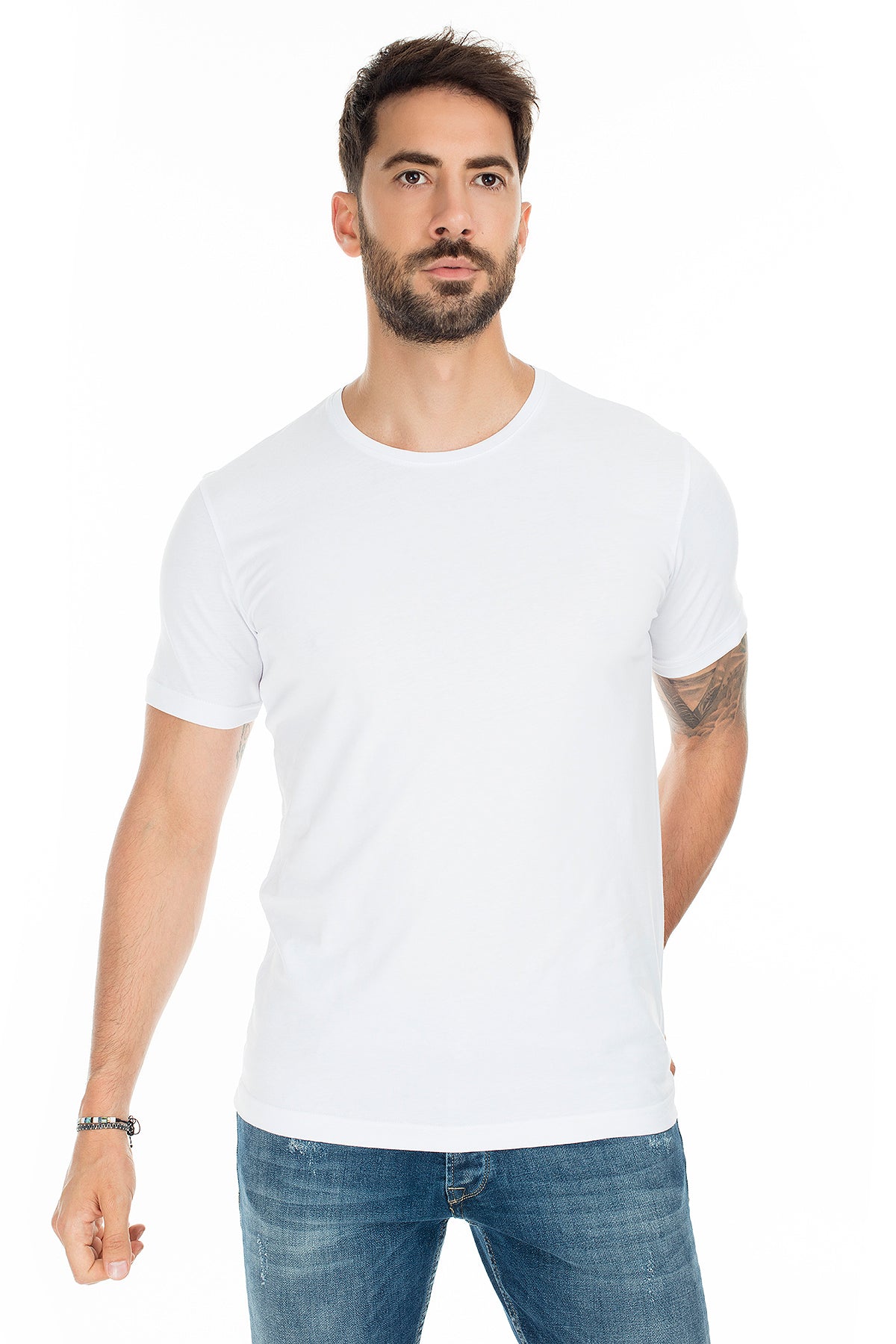 Buratti Basic Bisiklet Yaka Slim Fit 2 Pack Erkek T Shirt 5722512O2 BEYAZ-BEYAZ