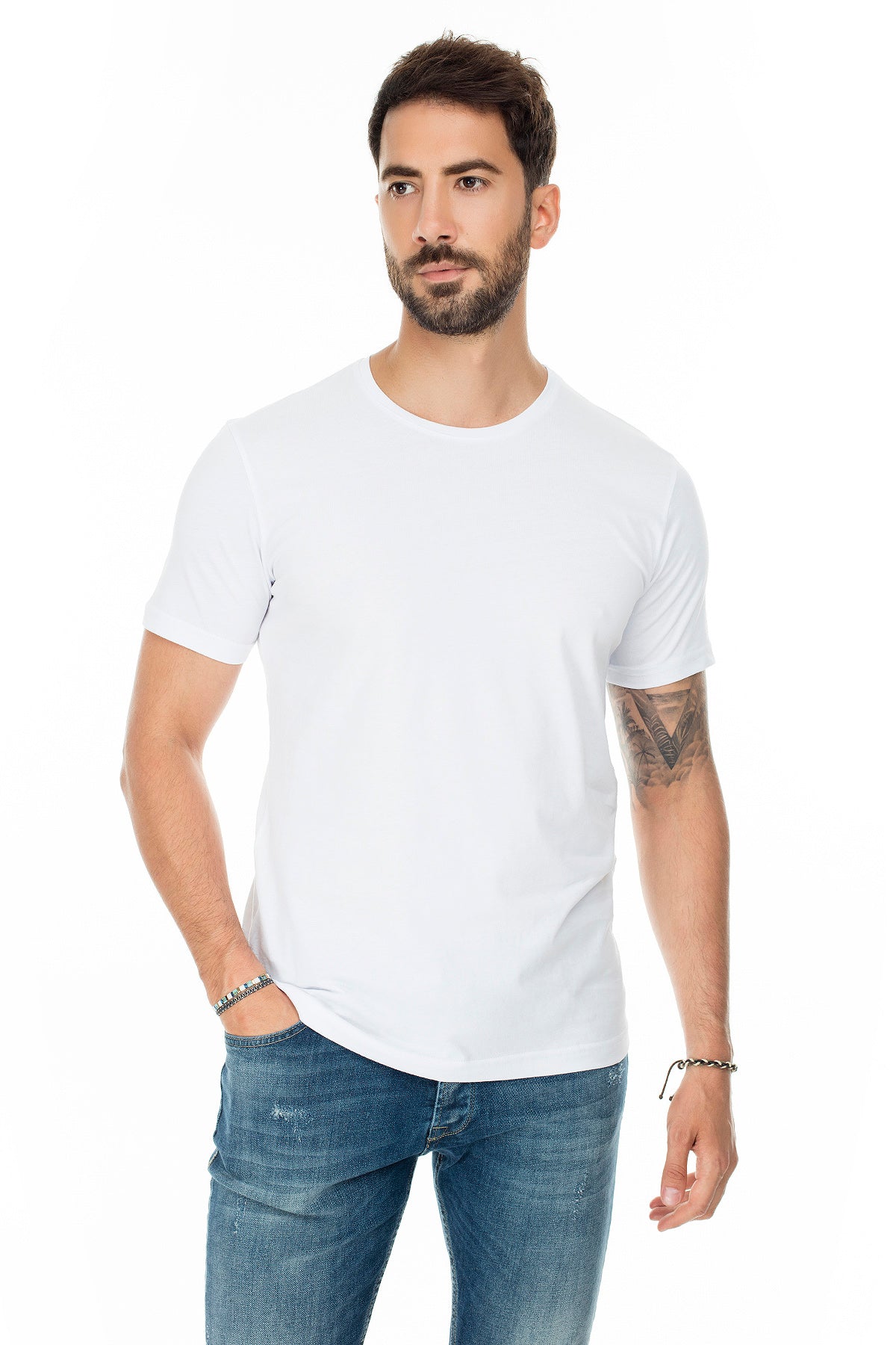 Buratti Basic Bisiklet Yaka Slim Fit 2 Pack Erkek T Shirt 5722512O2 BEYAZ-BEYAZ