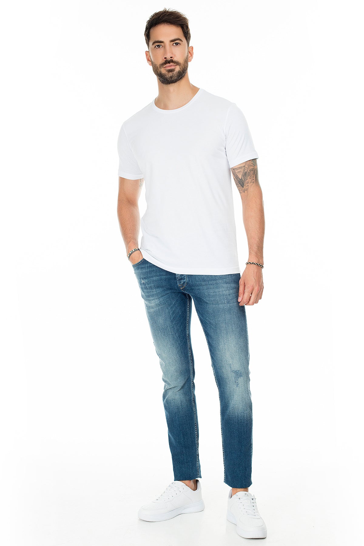 Buratti Basic Bisiklet Yaka Slim Fit 2 Pack Erkek T Shirt 5722512O2 BEYAZ-BEYAZ