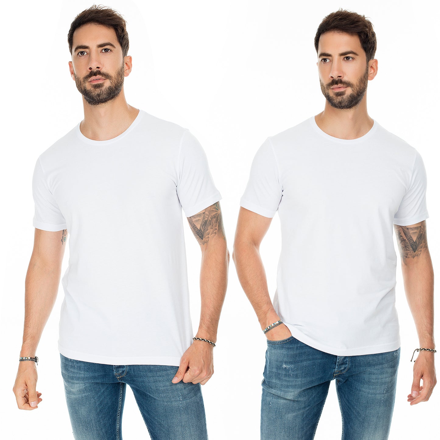 Buratti Basic Bisiklet Yaka Slim Fit 2 Pack Erkek T Shirt 5722512O2 BEYAZ-BEYAZ