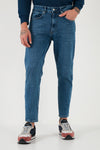 Buratti Streç Pamuklu Slim Fit Normal Bel Boru Paça Jeans Erkek Kot Pantolon 5900S281MILANO MAVİ