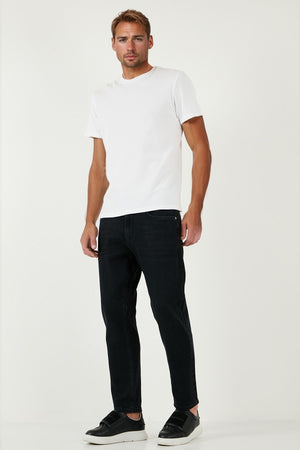 Buratti Streç Pamuklu Slim Fit Normal Bel Boru Paça Jeans Erkek Kot Pantolon 5900S50MILANO SİYAH