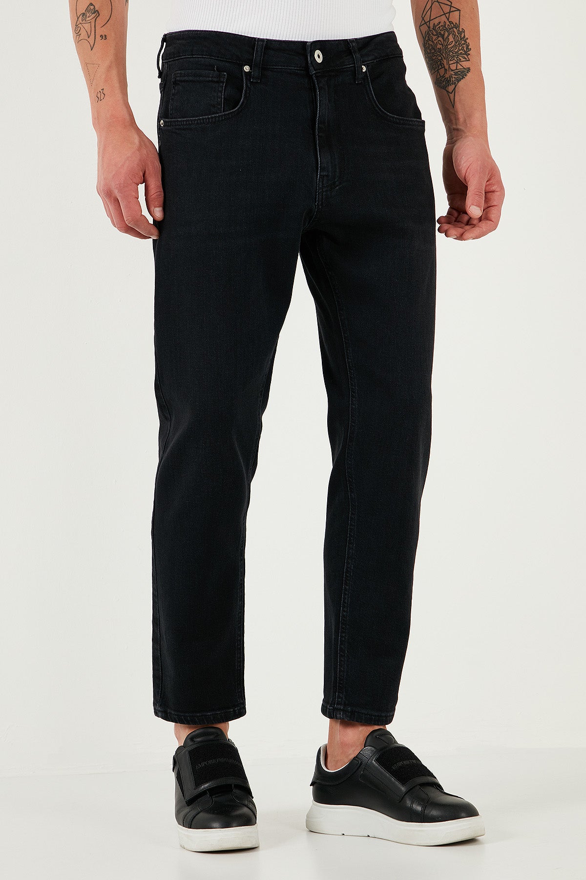 Buratti Streç Pamuklu Slim Fit Normal Bel Boru Paça Jeans Erkek Kot Pantolon 5900S50MILANO SİYAH