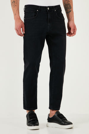 Buratti Streç Pamuklu Slim Fit Normal Bel Boru Paça Jeans Erkek Kot Pantolon 5900S50MILANO SİYAH