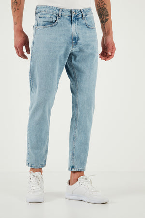 Buratti Streç Pamuklu Slim Fit Normal Bel Boru Paça Jeans Erkek Kot Pantolon 5900S601MILANO AÇIK MAVİ