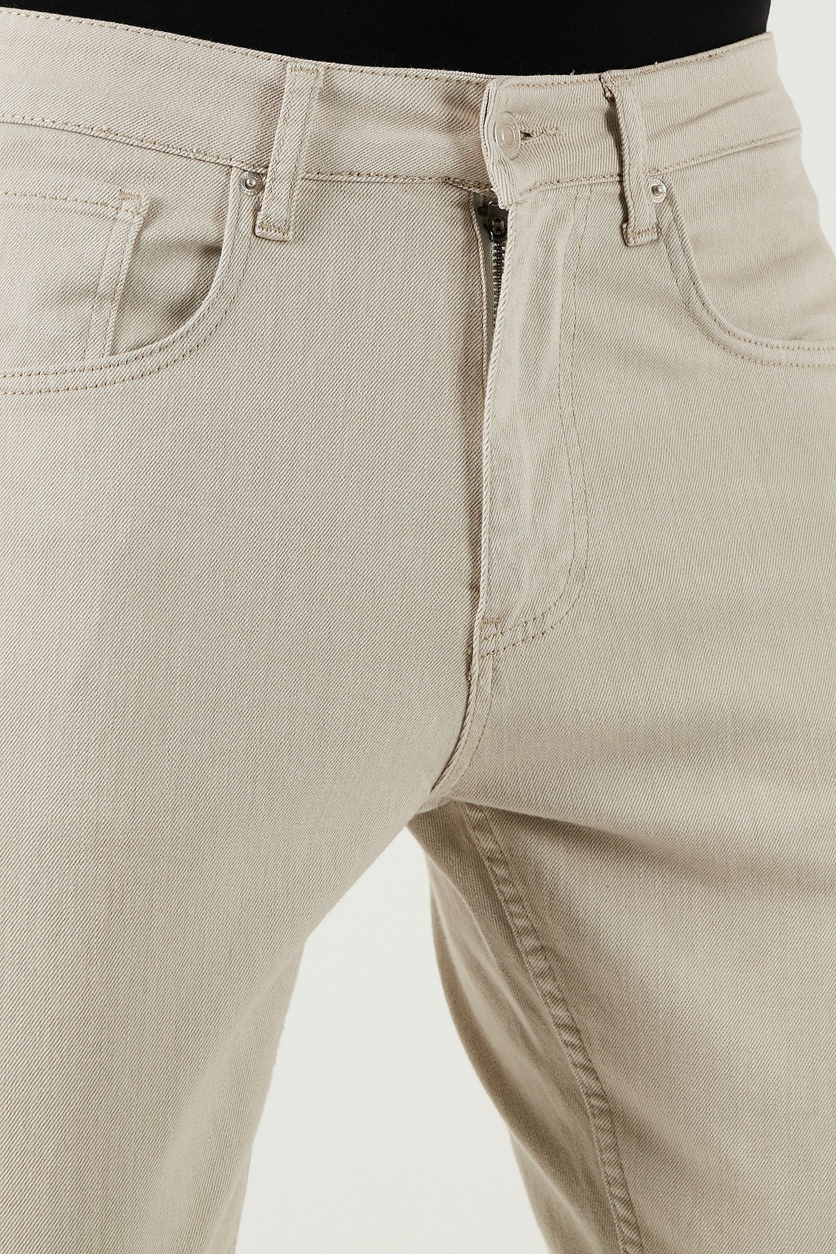 Buratti Pamuklu Slim Tapared Normal Bel Daralan Paça Jeans Erkek Kot Pantolon 5900S66MILANO NATUREL