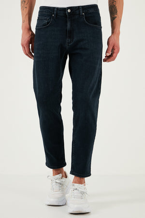 Buratti Pamuklu Slim Tapered Normal Bel Daralan Paça Jeans Erkek Kot Pantolon 5900S80MILANO LACİVERT
