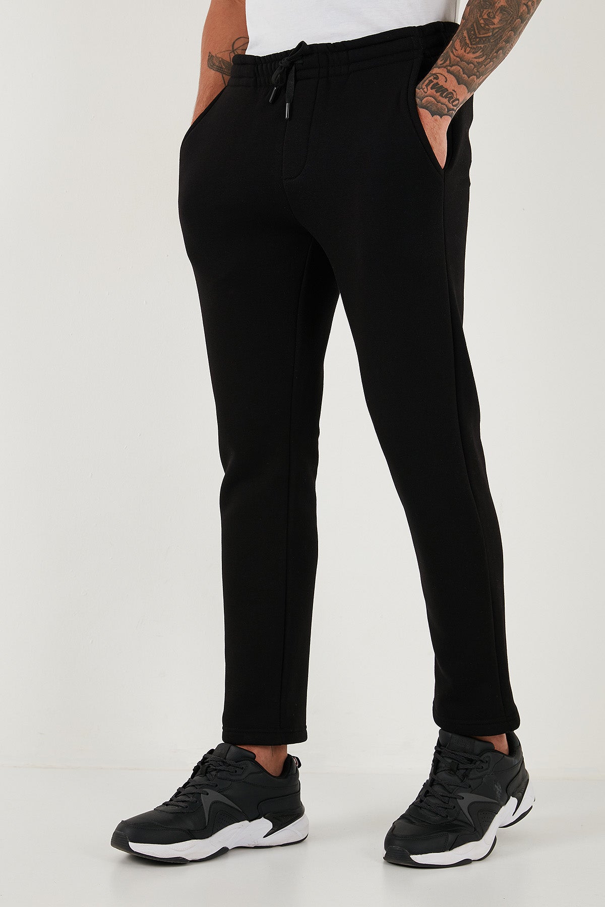Buratti Pamuklu Regular Fit Normal Bel Şardonlu Erkek Eşofman Altı 5908040 SİYAH