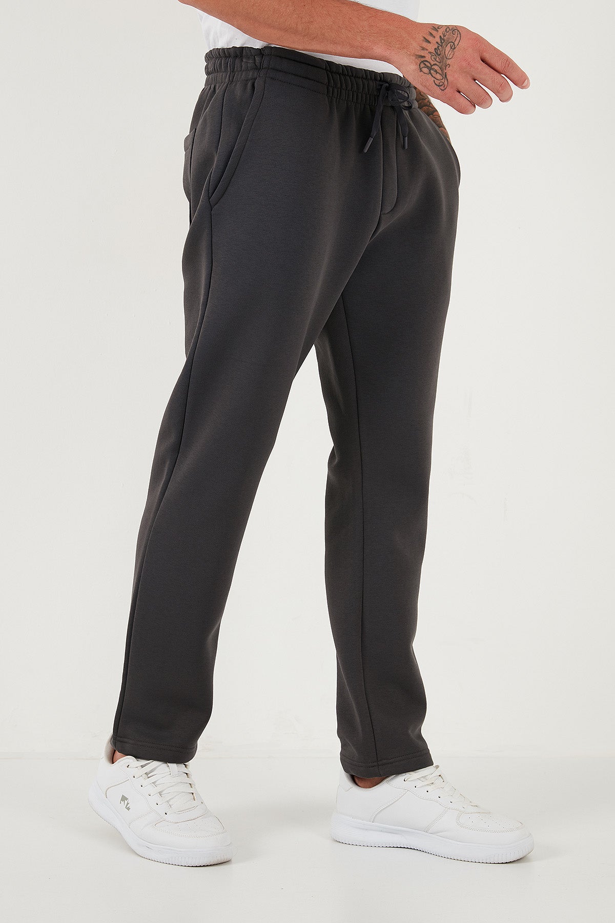 Buratti Pamuklu Regular Fit Normal Bel Şardonlu Erkek Eşofman Altı 5908040 ANTRASİT