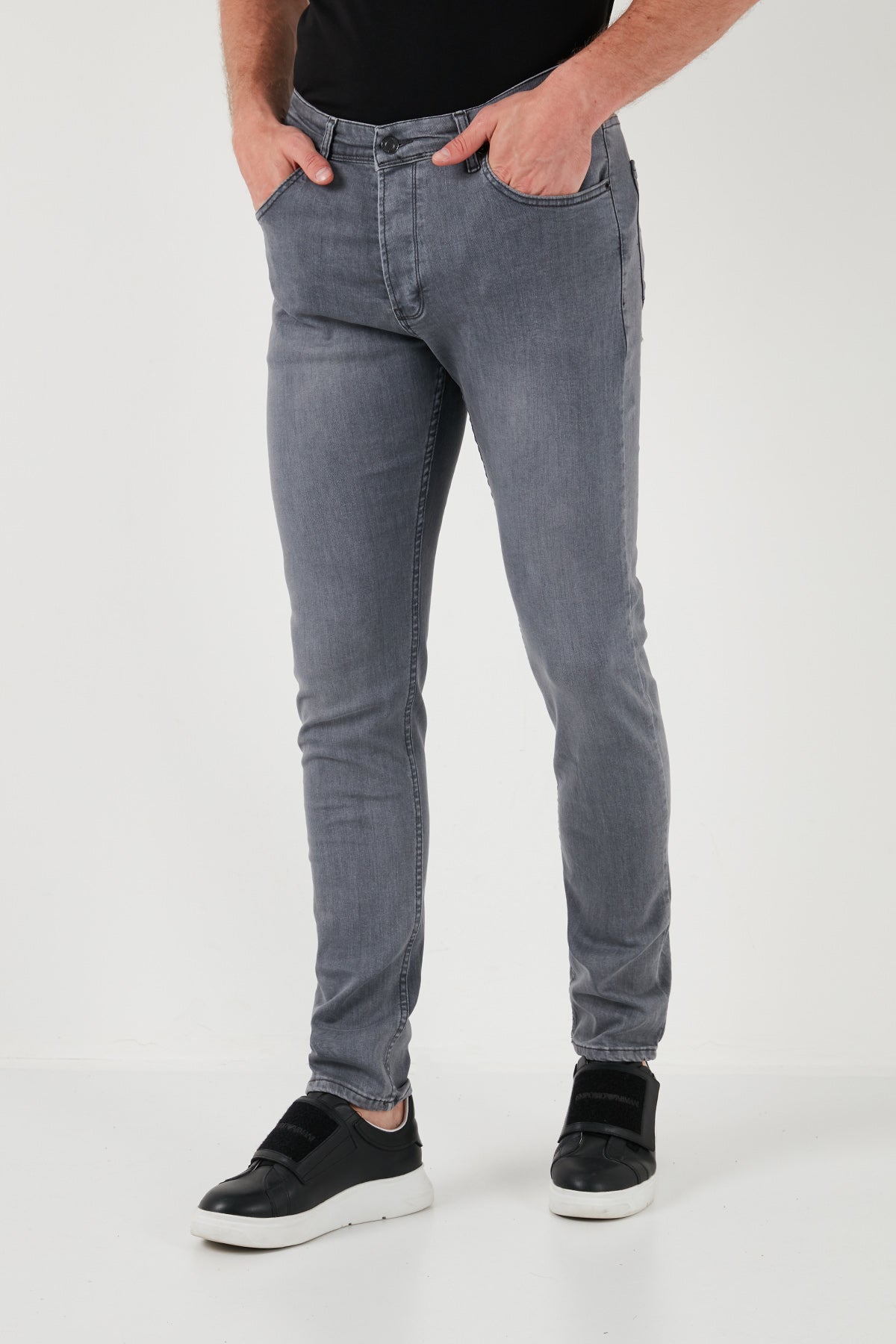 Buratti Yüksek Bel Slim Fit Jeans Erkek Kot Pantolon 6440305 GRİ