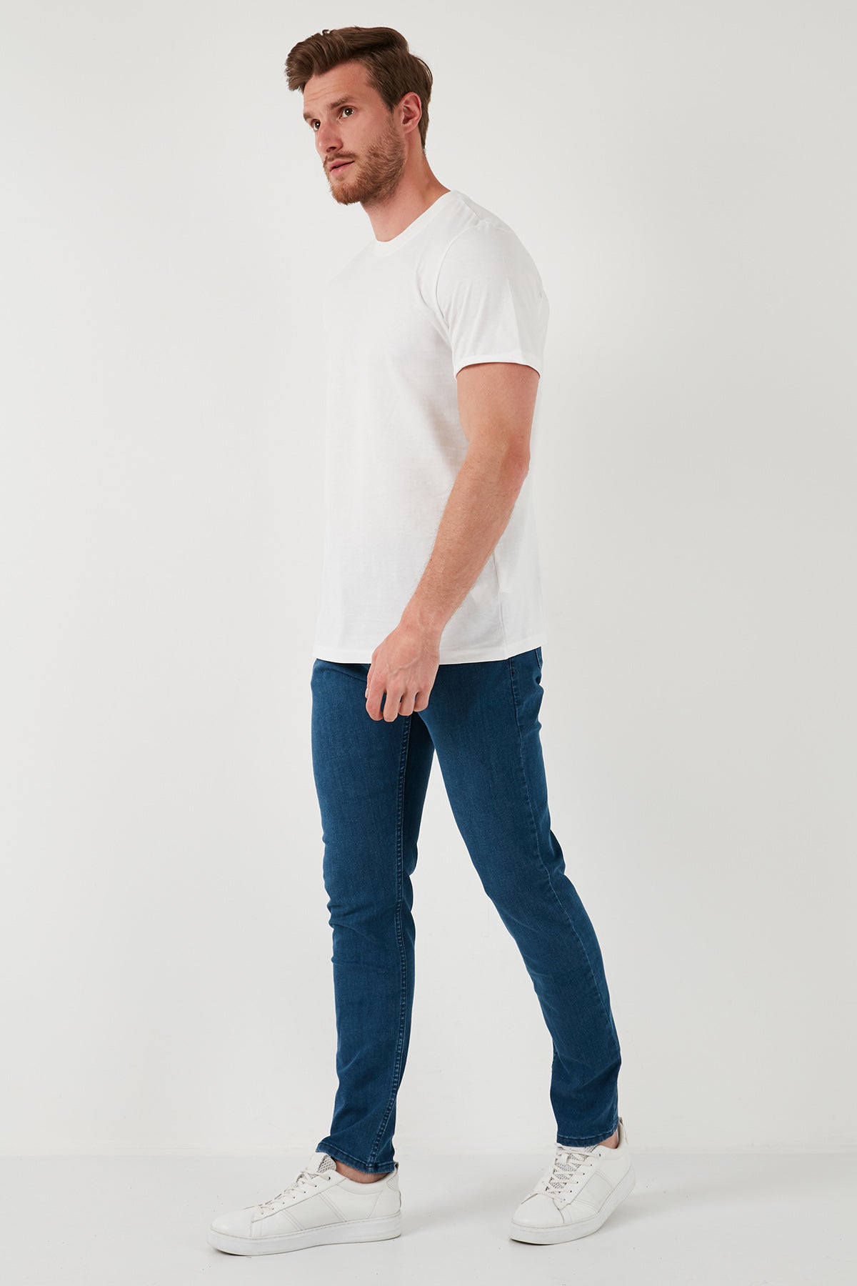 Buratti Yüksek Bel Slim Fit Jeans Erkek Kot Pantolon 6440305 KOYU MAVİ