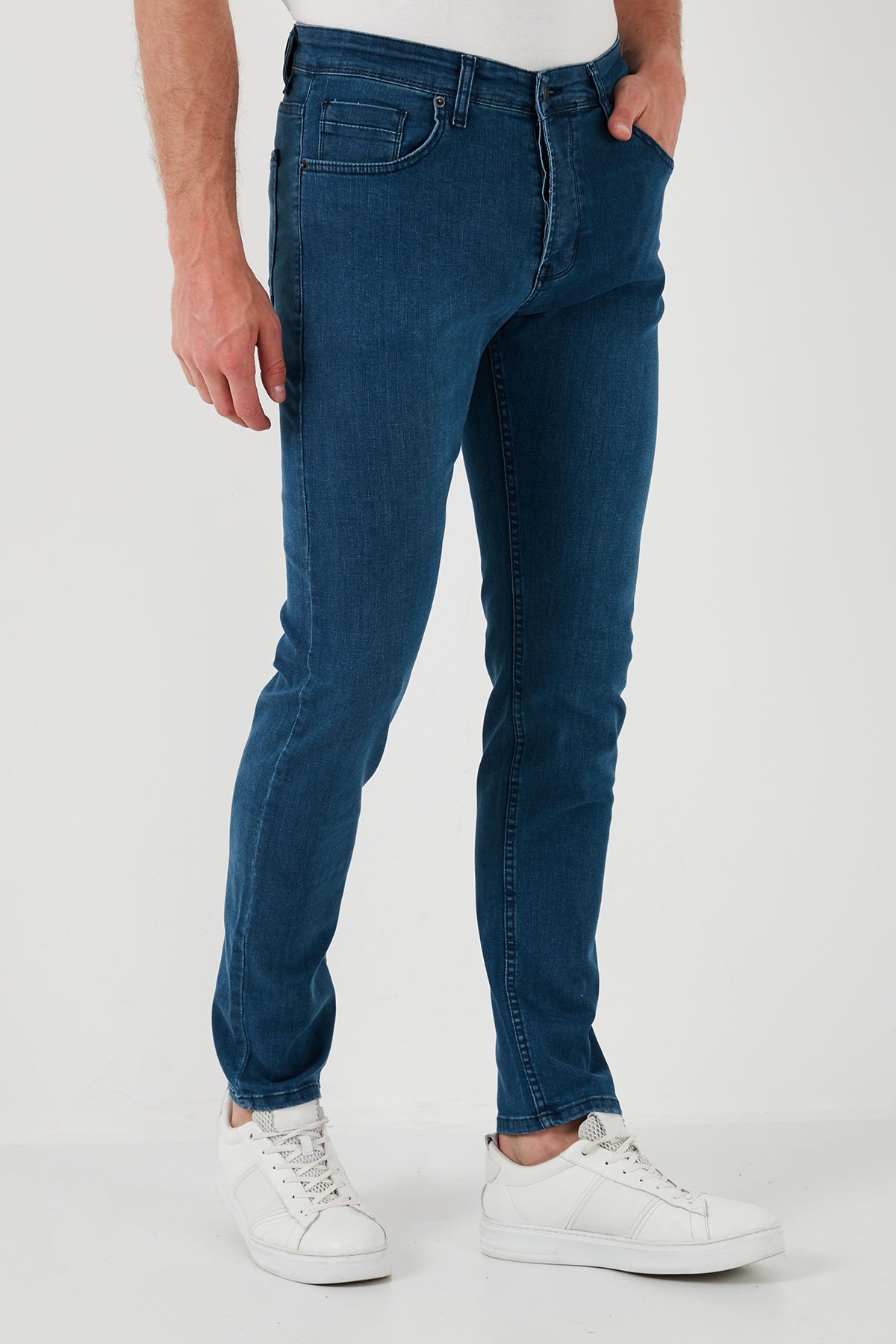 Buratti Yüksek Bel Slim Fit Jeans Erkek Kot Pantolon 6440305 KOYU MAVİ