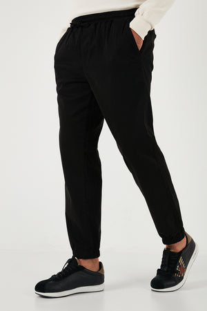 Buratti Streç Pamuklu Regular Fit Lastikli Paça Jogger Erkek Pantolon 674004 SİYAH