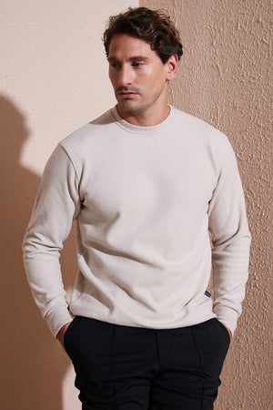 Buratti Slim Fit Bisiklet Yaka Pamuklu Erkek Kazak 456201 BEJ