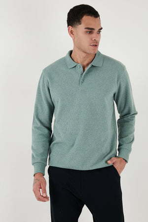 Buratti Pamuk Karışımlı Regular Fit Erkek Polo Yaka Kazak 456223 ÇAĞLA