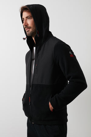 Buratti Kapüşonlu Dik Yaka Şardonlu Slim Fit Erkek Sweat 5655268 SİYAH-SİYAH