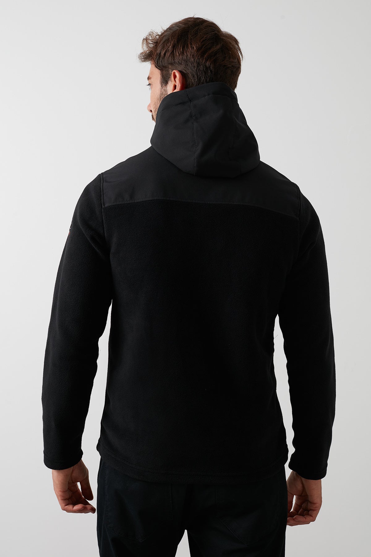 Buratti Kapüşonlu Dik Yaka Şardonlu Slim Fit Erkek Sweat 5655268 SİYAH-SİYAH