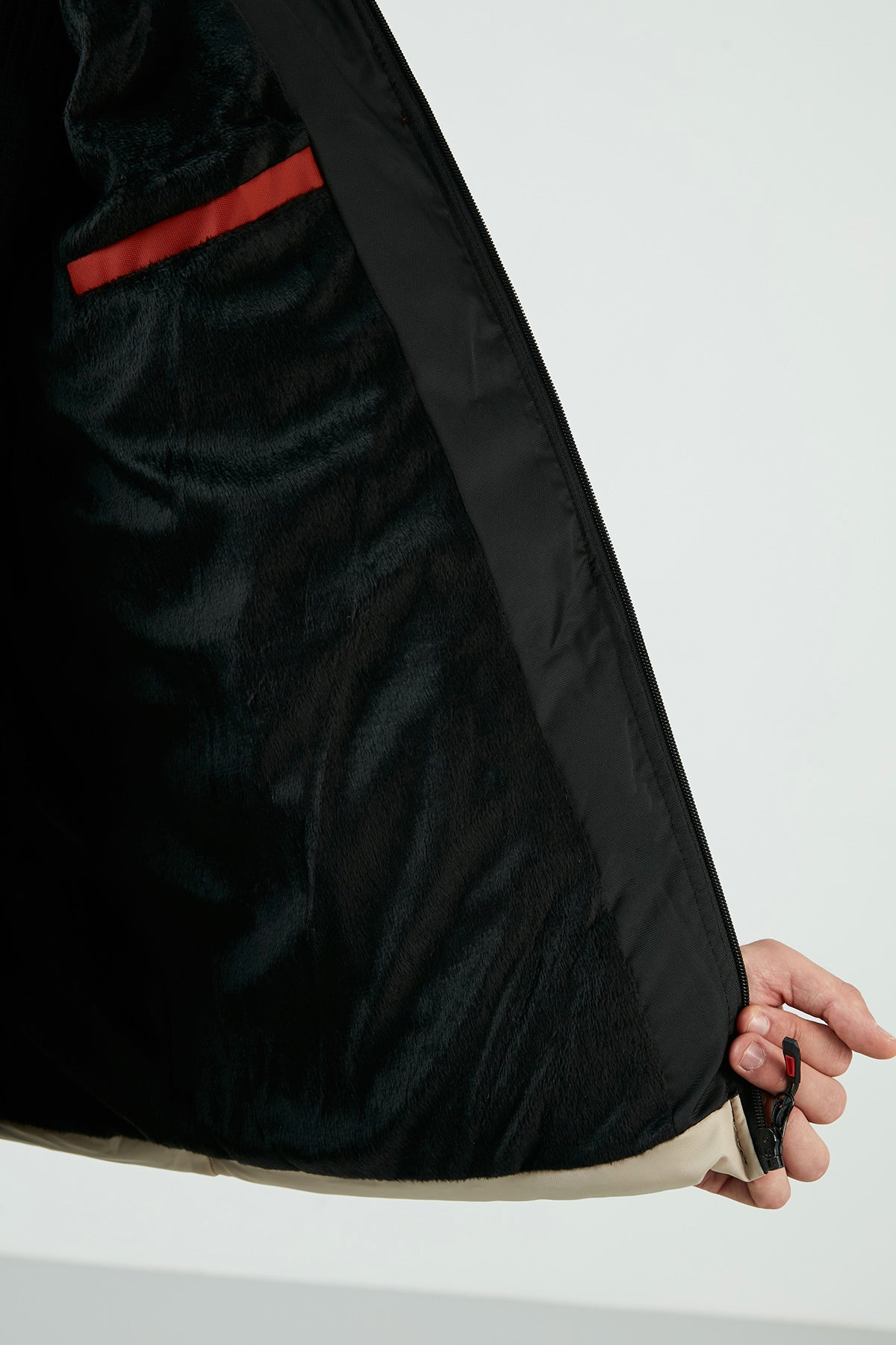 Buratti Renk Bloklu Kapüşonlu Ekstra Slim Fit Şişme Erkek Mont 5711205 Siyah-Kiremit-Taş