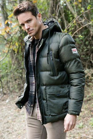 Buratti Slim Fit Kapüşonlu Cepli % 100 Pamuk Erkek Mont 5712069 HAKİ