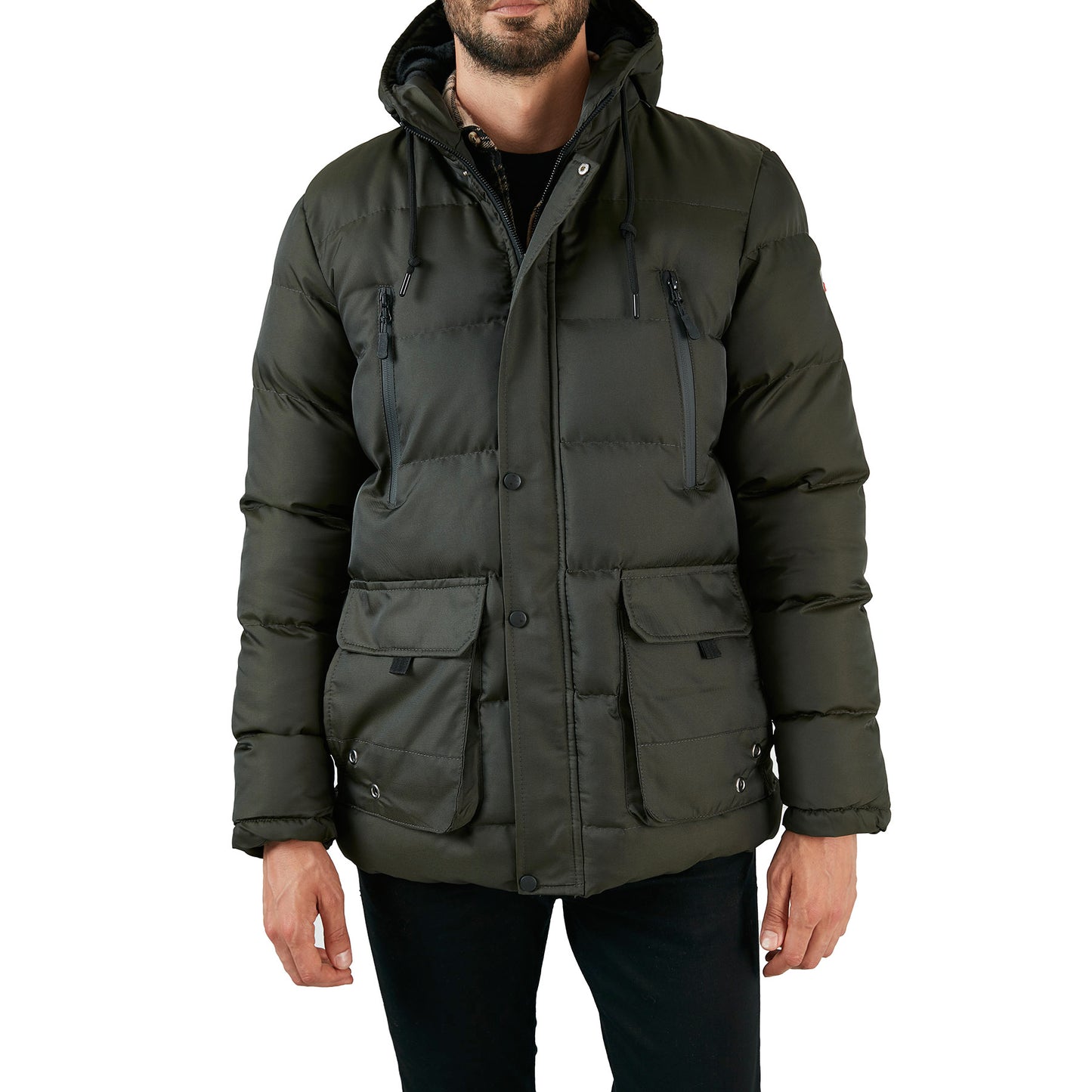 Buratti Slim Fit Kapüşonlu Cepli % 100 Pamuk Erkek Mont 5712069 HAKİ