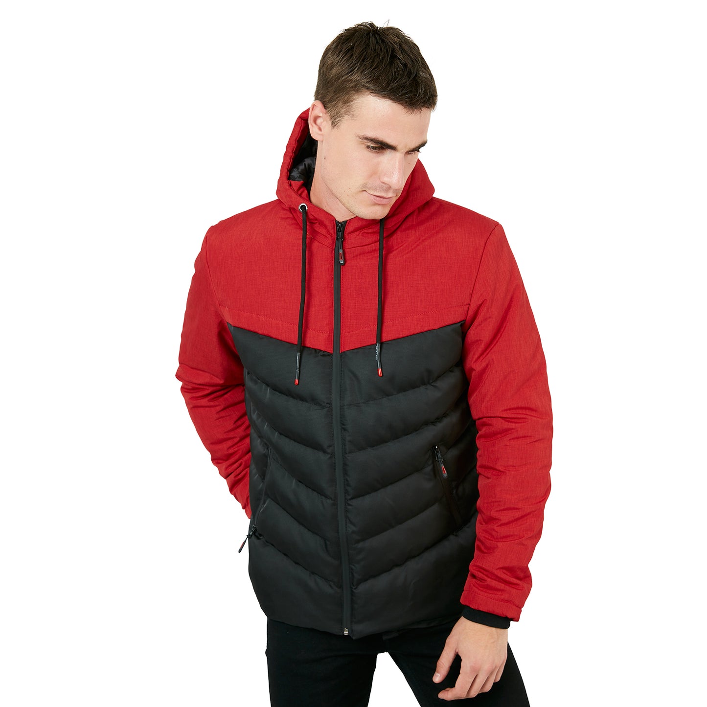 Buratti Slim Fit Kapüşonlu Cepli % 100 Pamuk Erkek Mont 5712070 KIRMIZI